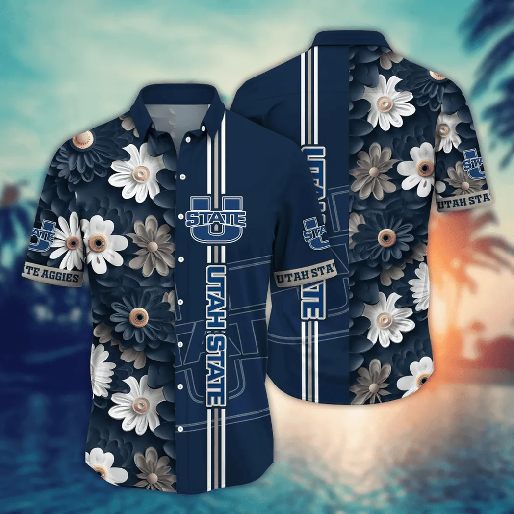 Utah State Aggies, Style Hot Trending Summer NCAA Flower Aloha Hawaiian Shirt, Summer Football Shirts VPHWA2451155201