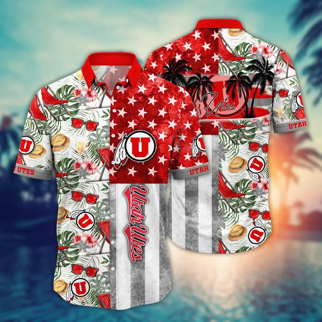 Utah Utes NCAA Flower Aloha Hawaiian Shirt, Summer Football Shirts VPHWA2451154182