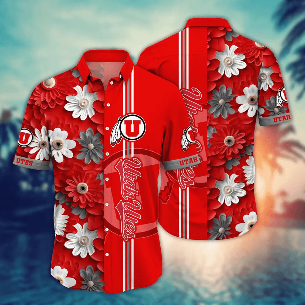 Utah Utes, Style Hot Trending Summer NCAA Flower Aloha Hawaiian Shirt, Summer Football Shirts VPHWA2451155159