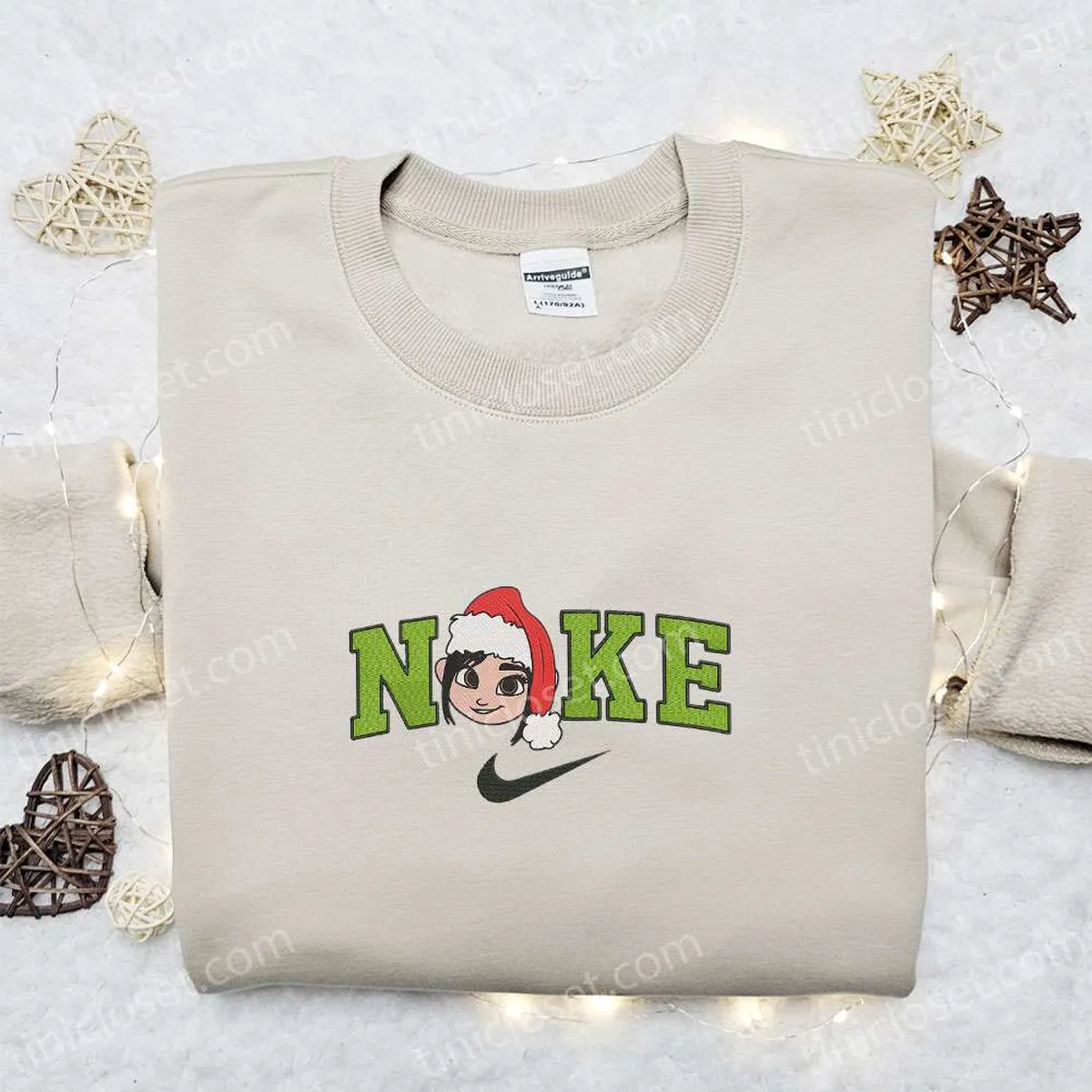 Vanellope von Schweetz Christmas x Nike Embroidered Sweatshirt, Christmas Embroidered Shirt, Best Christmas Gift Ideas