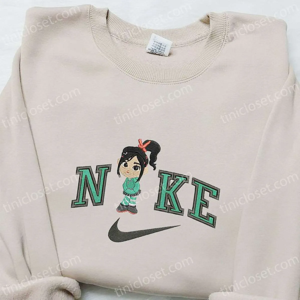 Vanellope von Schweetz x Nike Cartoon Embroidered Hoodie, Disney Characters Embroidered Hoodie, Best Gift Ideas for Family