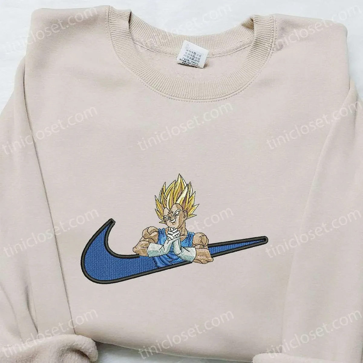 Vegeta Super Saiyan x Swoosh Anime Embroidered Hoodie, Cool Anime Clothing, Best Gift Ideas for Family