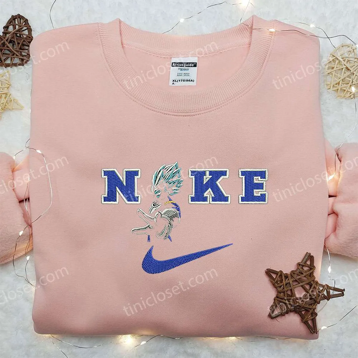 Vegeta x Nike Embroidered Sweatshirt, Dragon Ball Embroidered Shirt, Nike Inspired Embroidered Shirt