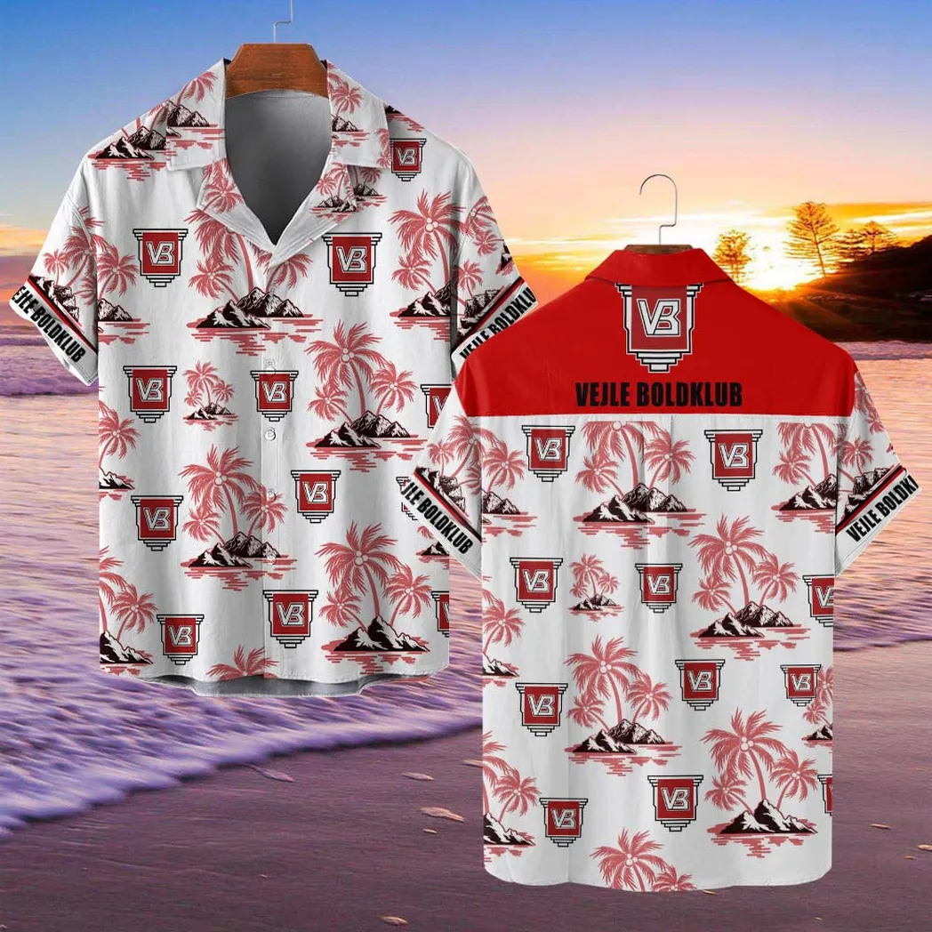 Vejle Boldklub Hawaiian Shirt Style Classic Oversized Hawaiian, Unisex Hawaiian Shirt Trending Summer