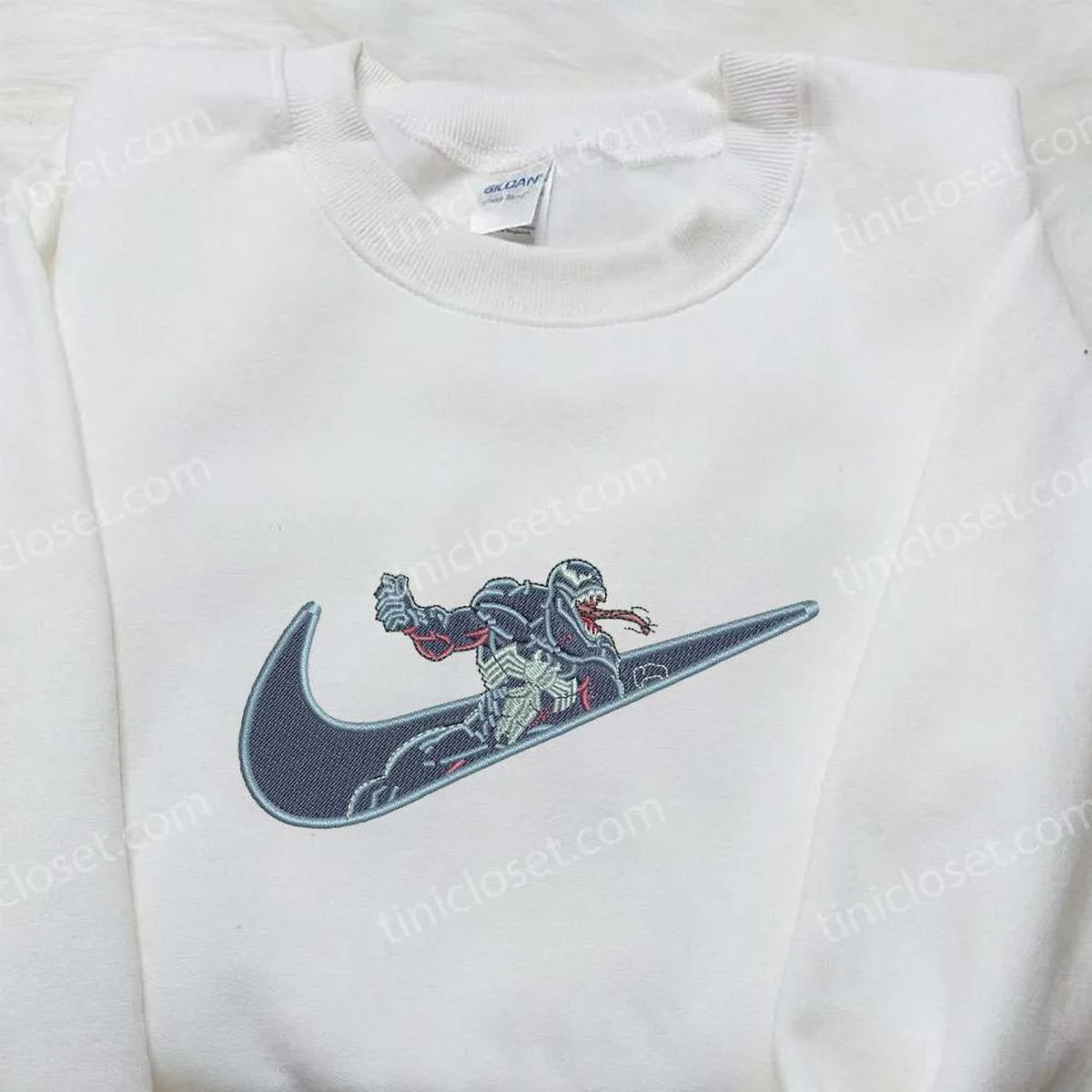 Venom x Nike Embroidered Hoodie, Movie Characters Embroidered Shirt, Nike Inspired Embroidered Shirt