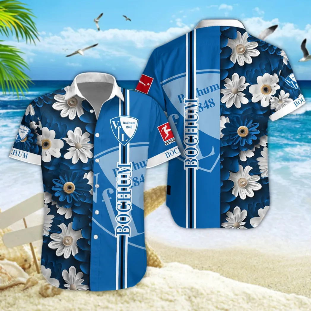 VfL Bochum Hawaiian Shirt Style Classic Oversized Hawaiian, Unisex Hawaiian Shirt Trending Summer