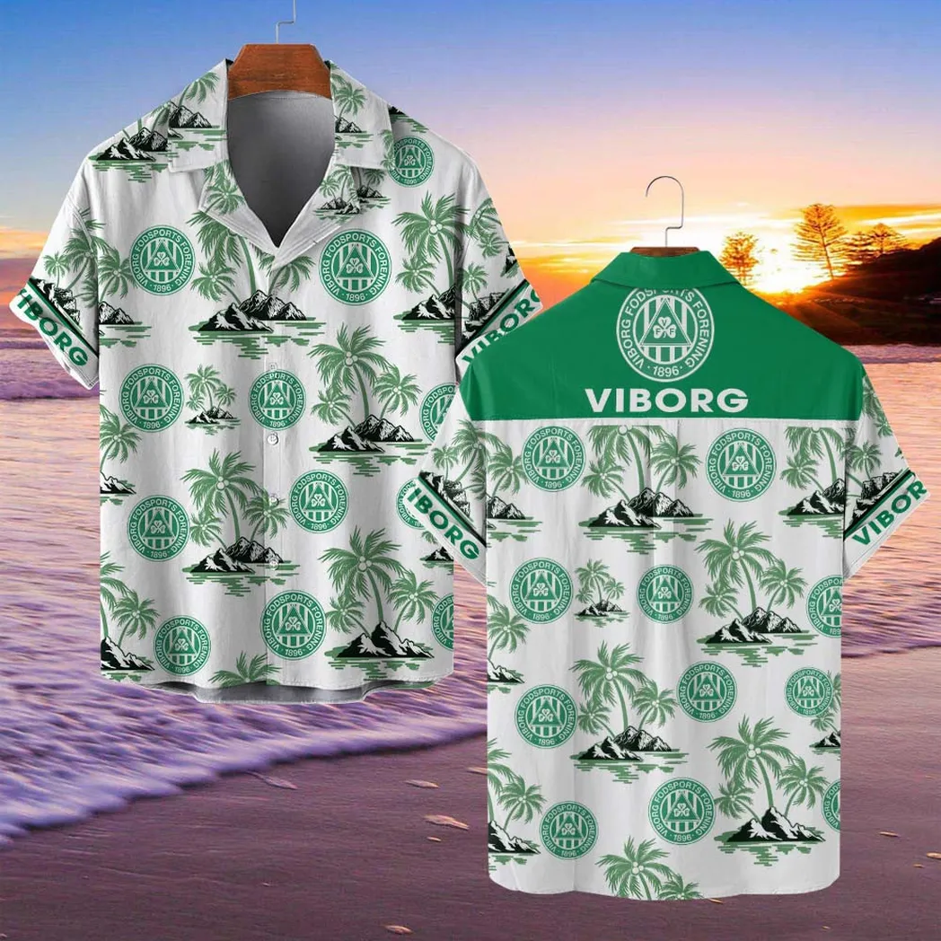 Viborg FF Hawaiian Shirt Style Classic Oversized Hawaiian, Unisex Hawaiian Shirt