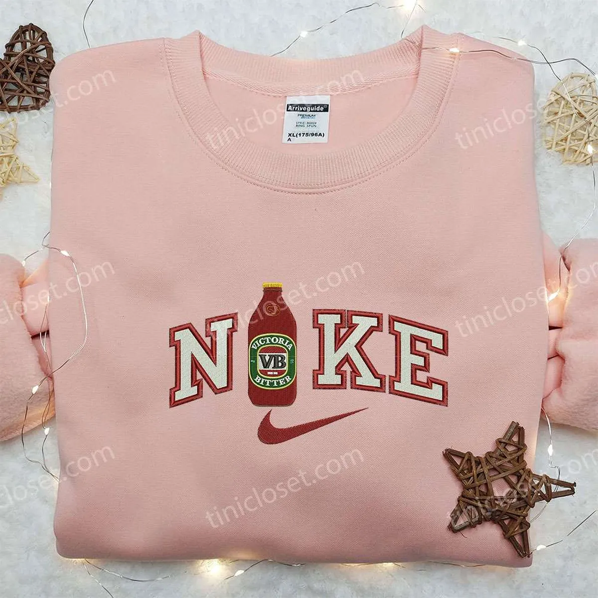 Victoria Beer x Nike Embroidered Hoodie, Favorite Drink Embroidered Shirt, Nike Inspired Embroidered Shirt