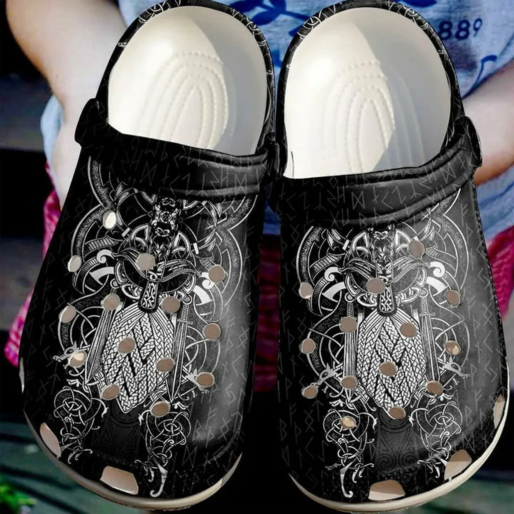 Viking Pattern 102 Gift For Lover Rubber Crocs Clog