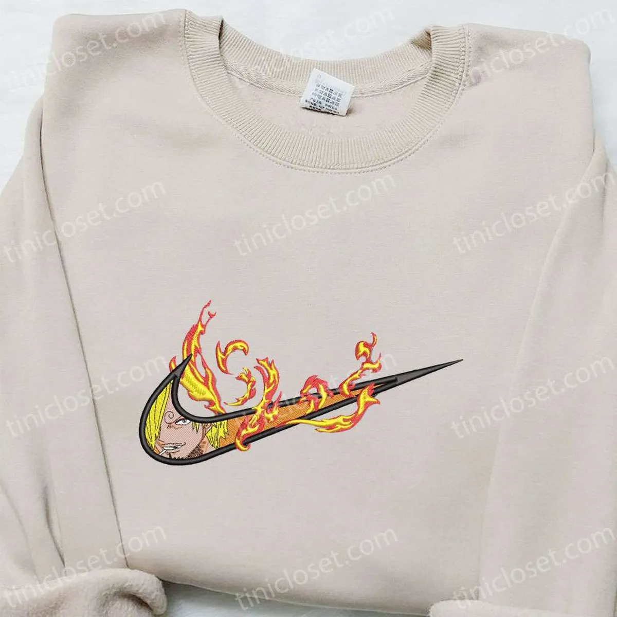 Vinsmoke Sanji Anime x Swoosh Embroidered Hoodie, Cool Anime Clothing, Best Gift Ideas for Family