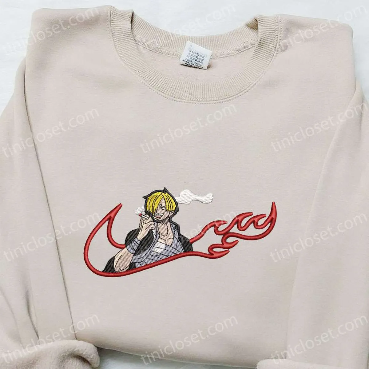 Vinsmoke Sanji x Swoosh Anime Embroidered Hoodie, Cool Anime Clothing, Best Gift Ideas for Family