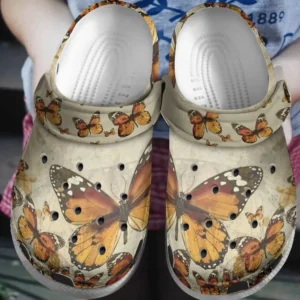 Vintage Butterfly Personalize Clog Custom Crocs Fashionstyle Comfortable For Women Men Kid Print 3D D