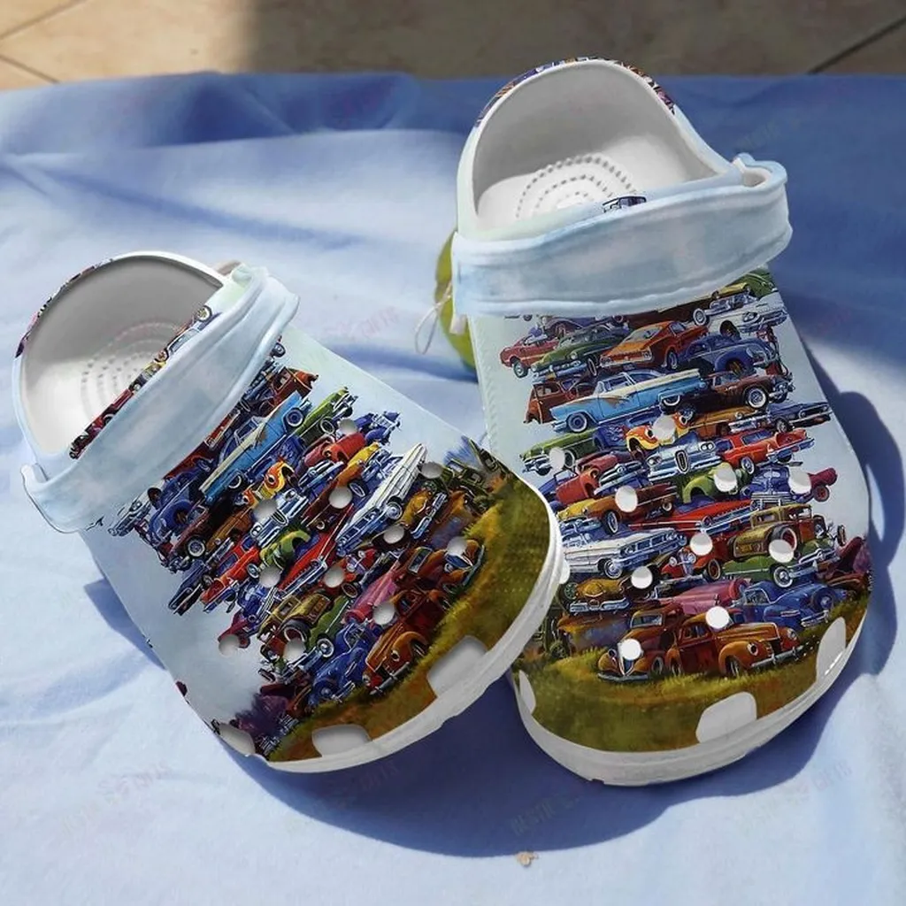 Vintage Car Collection Crocs, Personalized Crocs Classic Clogs