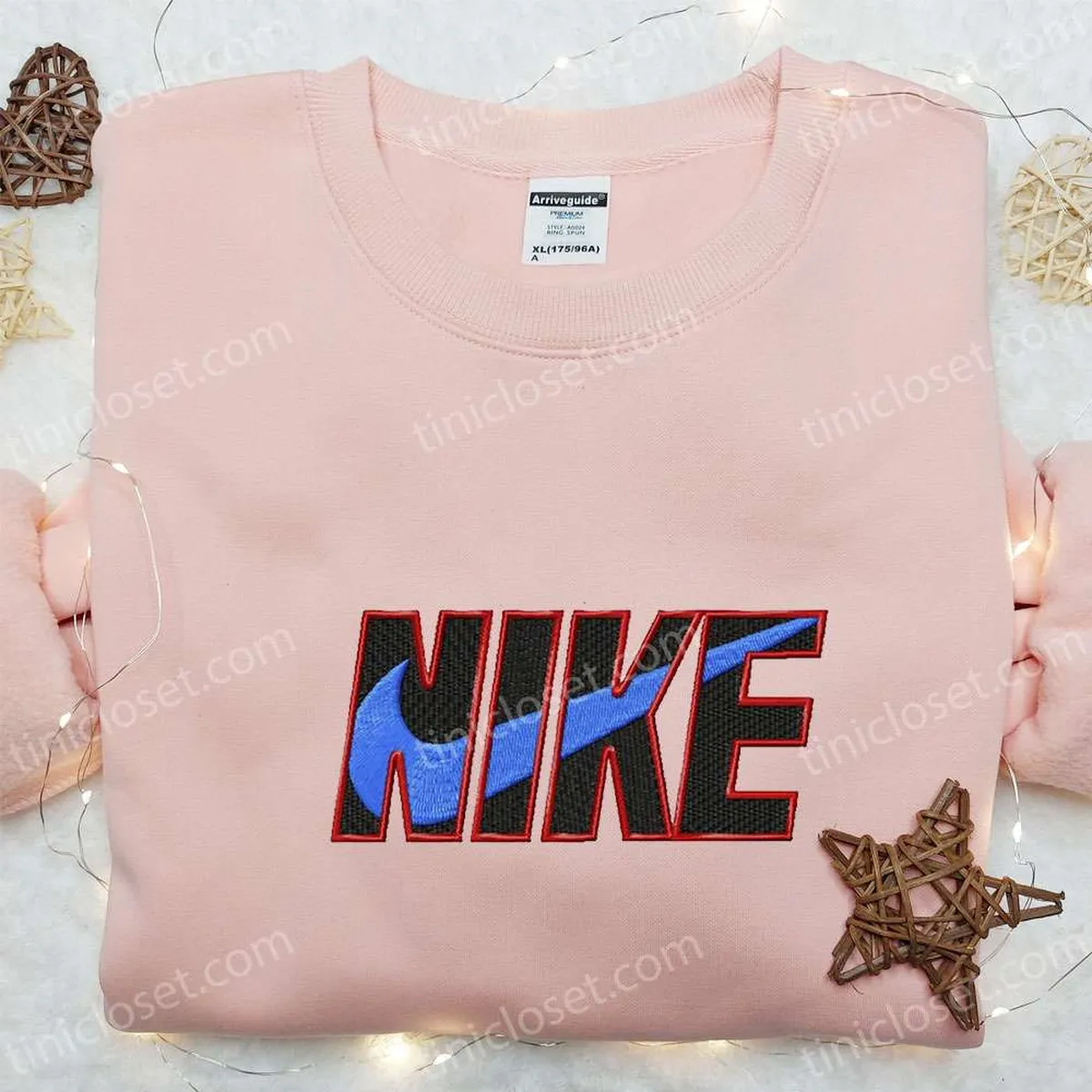 Vintage Custom Nike Logo Embroidered Sweatshirt, Nike Inspired Embroidered Shirt, Best Gift Ideas