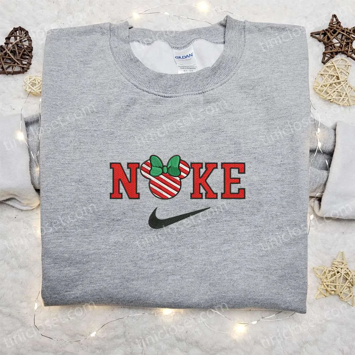 Vintage Minnie Mouse Cartoon x Nike Christmas Embroidered Sweatshirt, Disney Characters Movie Merry Christmas Embroidered Shirt, Best Christmas Day Gift Ideas