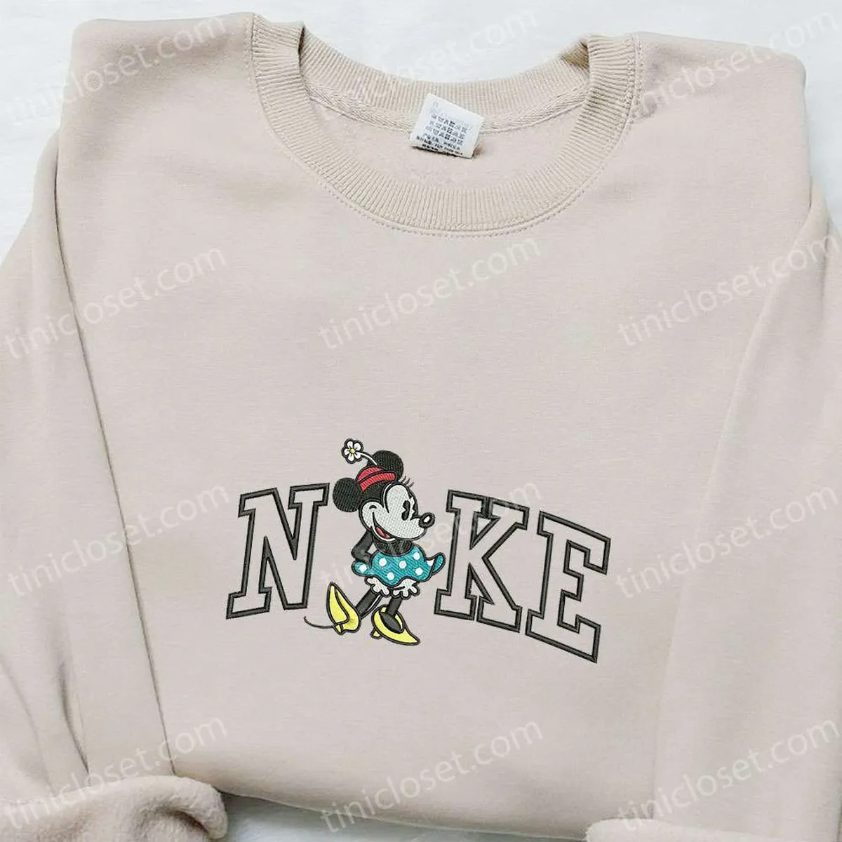 Vintage Minnie Mouse x Nike Embroidered Shirt, Disney Characters Embroidered Hoodie, Nike Inspired Embroidered Sweatshirt