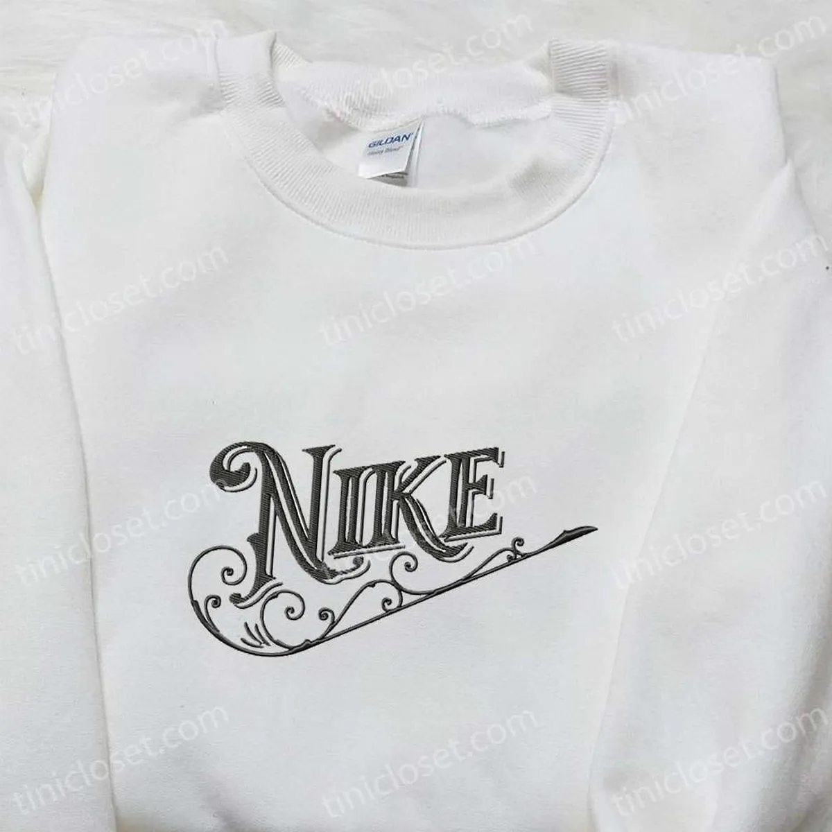 Vintage Nike Embroidered Sweatshirt, Custom Nike Embroidered Shirt, Best Gift for Family