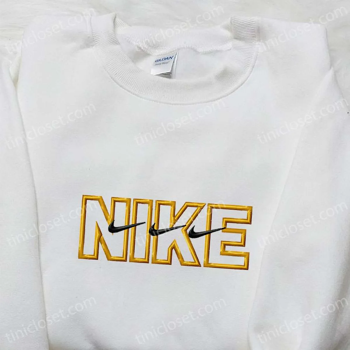 Vintage Retro Nike Swoosh Embroidered Shirt, Nike Inspired Embroidered Shirt, Best Gift for Family