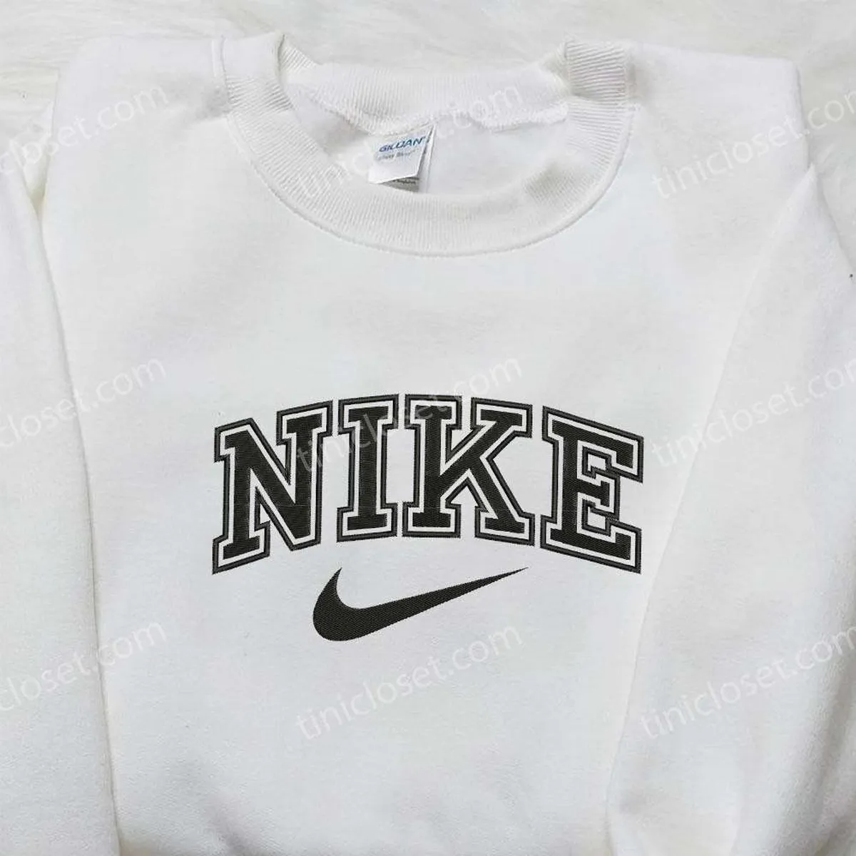 Vintage Style 90s Nike Spellout Embroidered Shirt, Custom Nike Embroidered Shirt, Best Gifts for Family