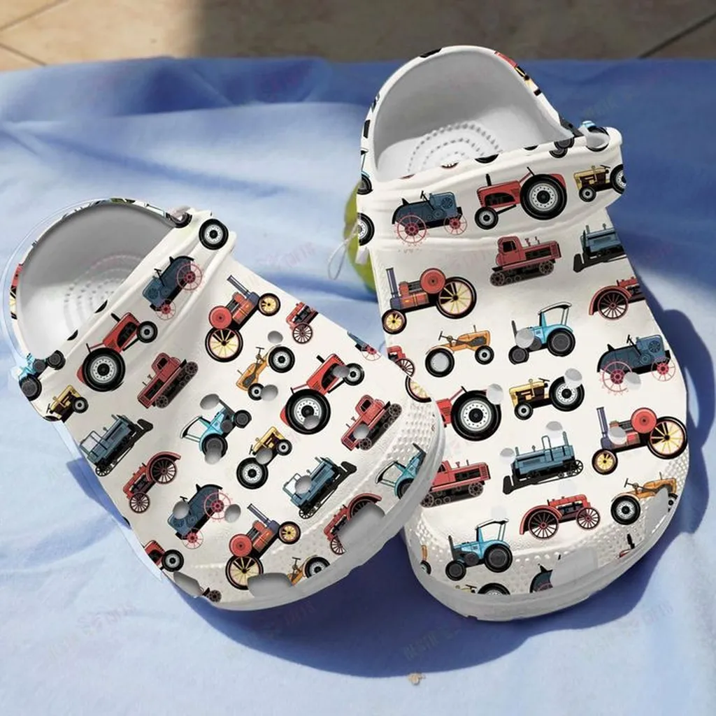 Vintage Tractors Crocs, Personalized Crocs Classic Clogs