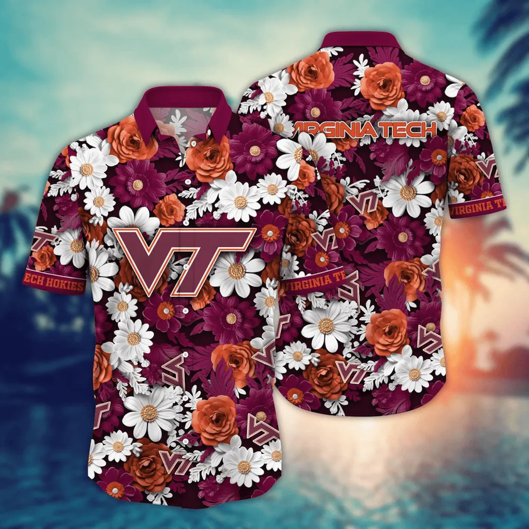 Virginia Tech Hokies NCAA Flower Aloha Hawaiian Shirt, Summer Football Shirts VPHWA2451153942