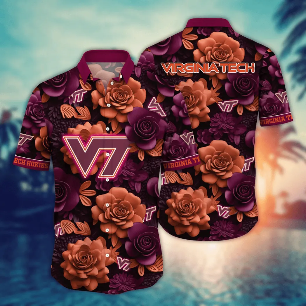 Virginia Tech Hokies NCAA Flower Aloha Hawaiian Shirt, Summer Football Shirts VPHWA2451153945