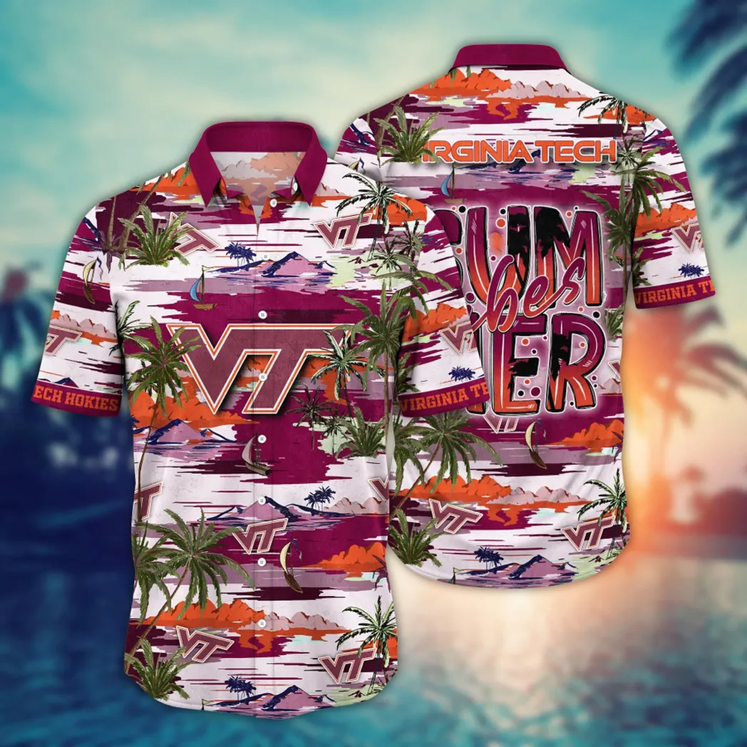 Virginia Tech Hokies NCAA Flower Aloha Hawaiian Shirt, Summer Football Shirts VPHWA2451154021