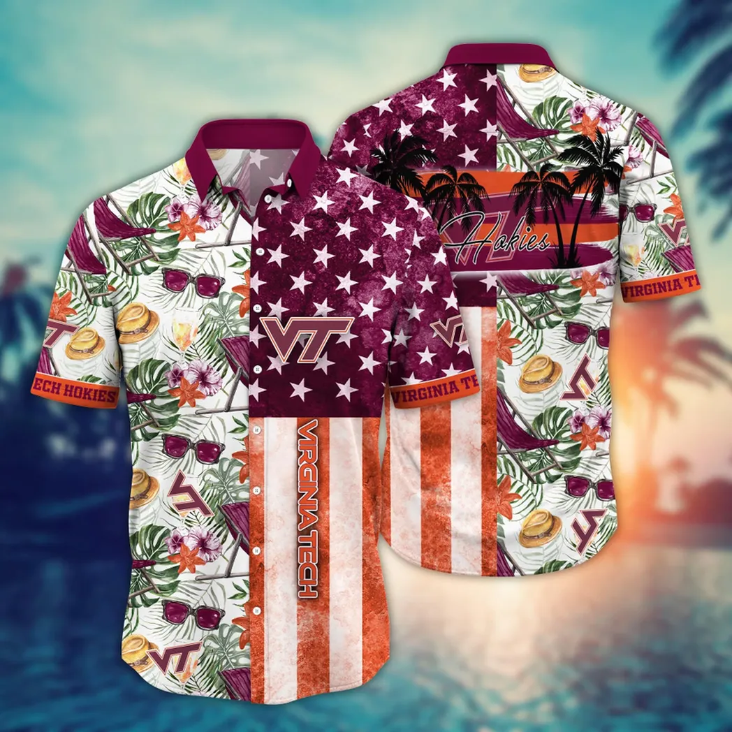 Virginia Tech Hokies NCAA Flower Aloha Hawaiian Shirt, Summer Football Shirts VPHWA2451154090