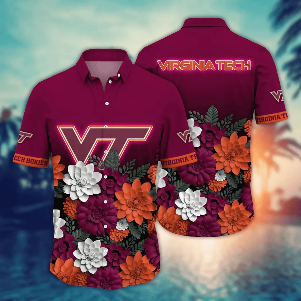 Virginia Tech Hokies NCAA Flower Aloha Hawaiian Shirt, Summer Football Shirts VPHWA2451155086