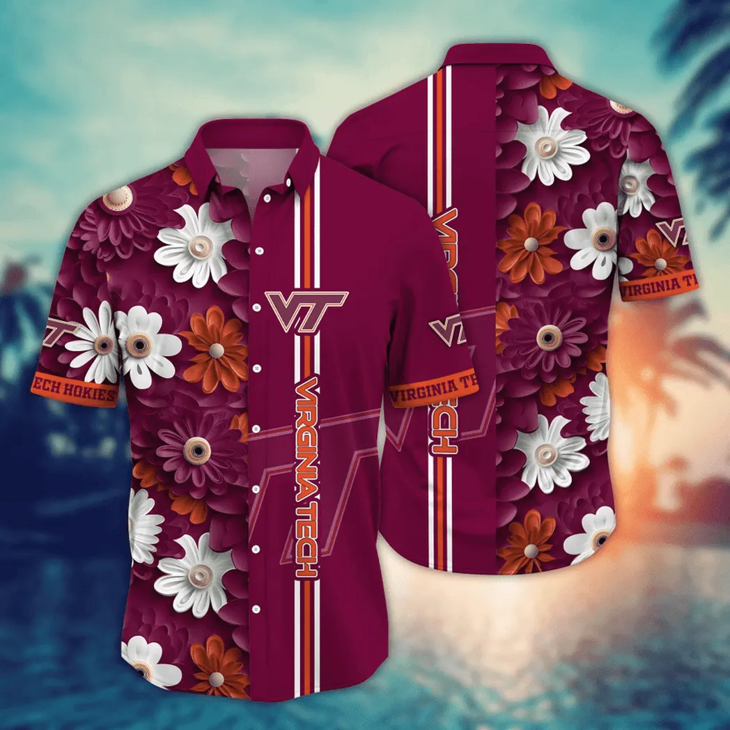 Virginia Tech Hokies, Style Hot Trending Summer NCAA Flower Aloha Hawaiian Shirt, Summer Football Shirts VPHWA2451155151