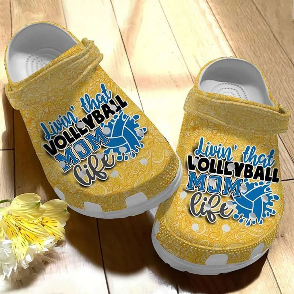 Volleyball Mom Gold Indian Doodle Ornament Crocs Clog