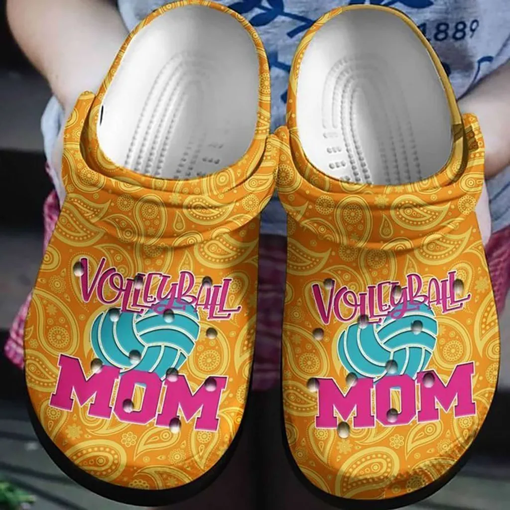 Volleyball Mom Paisley Bandana Crocs Clog