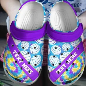 Volleyball Personalized Colorful Volleyball Crocs, Personalized Crocs Classic Clogs