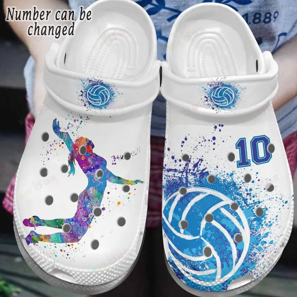 Volleyball Personalized Volleyball Lover Crocs, Personalized Crocs Classic Clogs