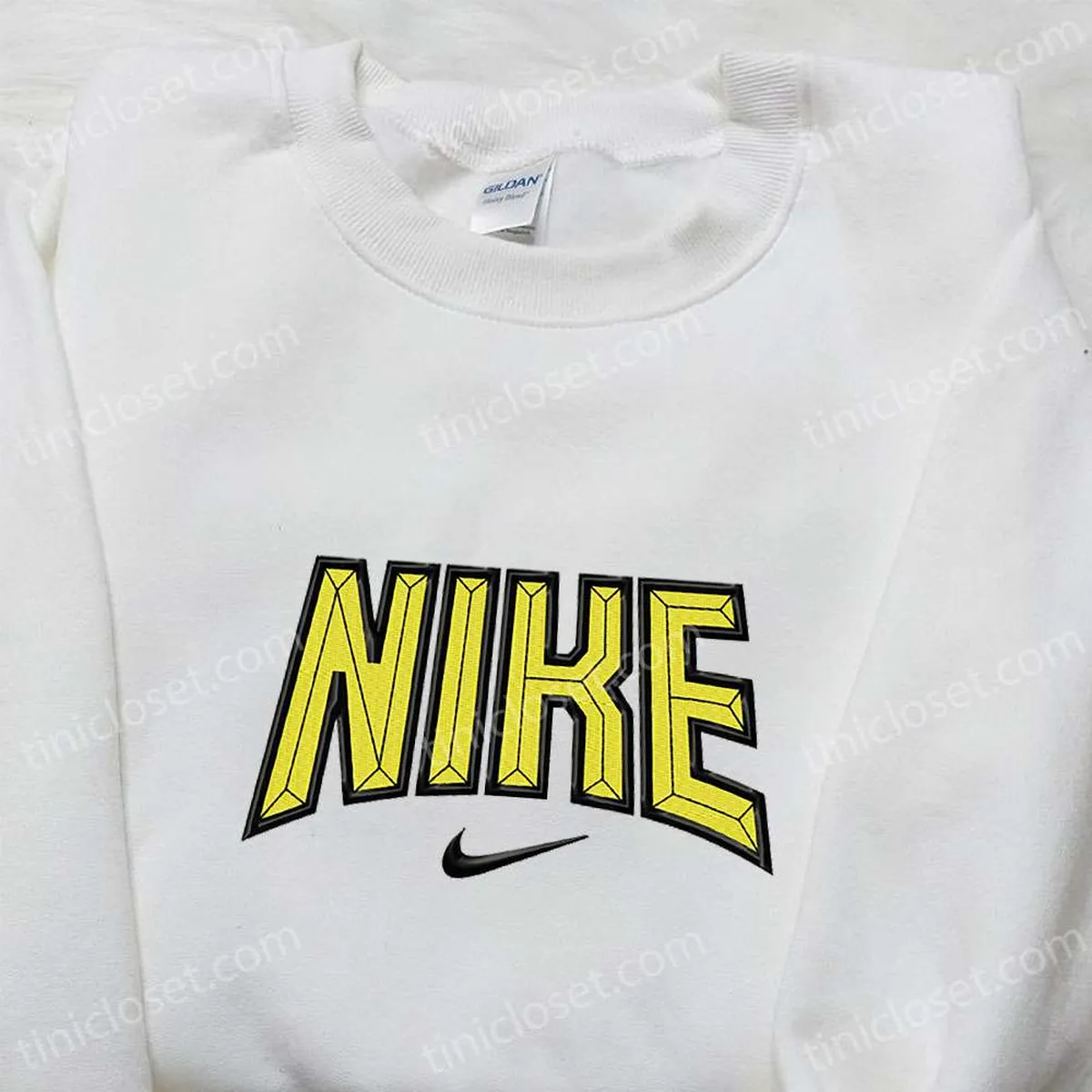 Volumetric Letters x Nike Embroidered Shirt, Nike Inspired Embroidered Shirt, Best Birthday Gift Ideas