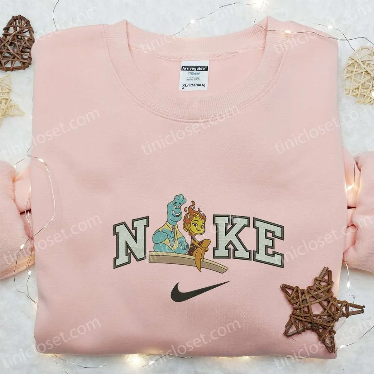 Wade Ripple and Ember Lumen x Nike Embroidered Sweatshirt, Elemental Disney Plus Embroidered Shirt, Best Gift Ideas For All Occasions