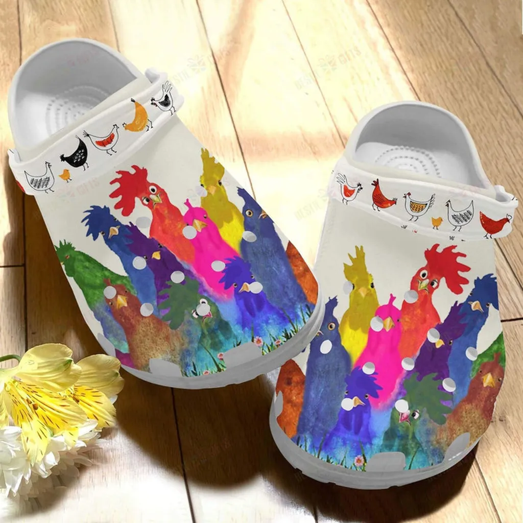 Water Color Rooster Crocs Classic Clogs