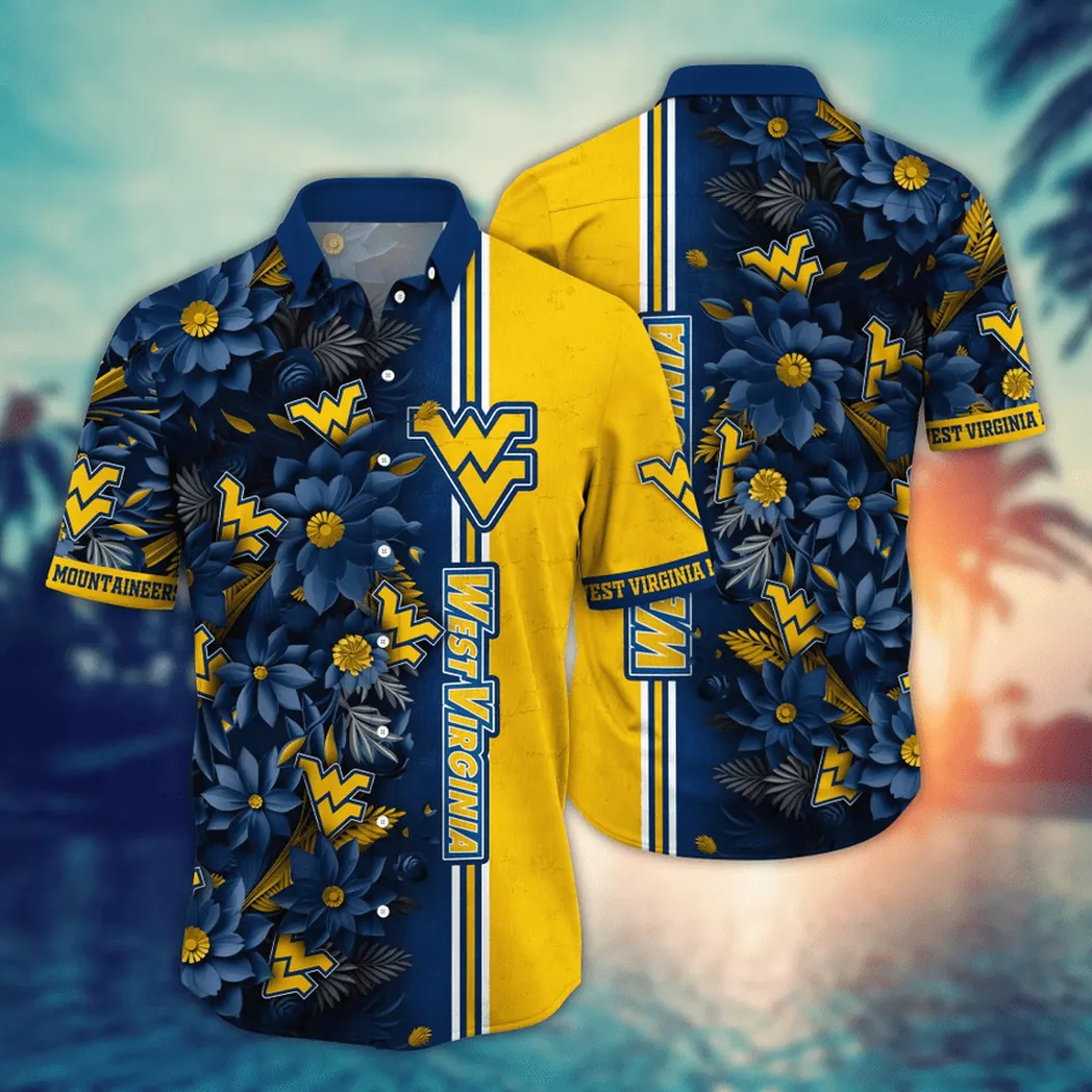 West Virginia Mountaineers NCAA Flower Aloha Hawaiian Shirt, Custom Summer Football Shirts VPHWA2451153300