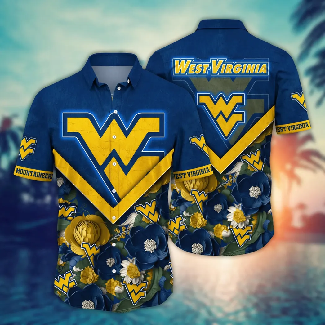 West Virginia Mountaineers NCAA Flower Aloha Hawaiian Shirt, Custom Summer Football Shirts VPHWA2451153725