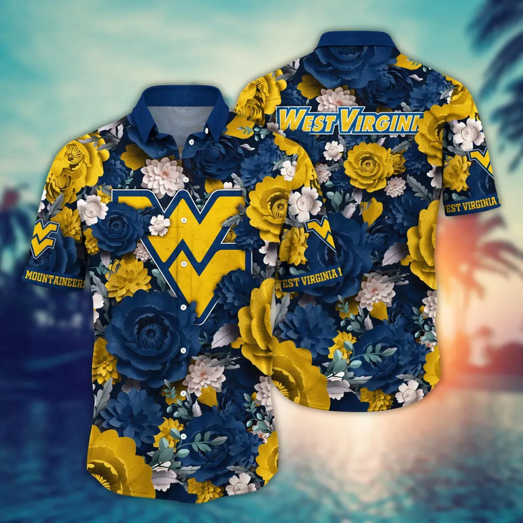 West Virginia Mountaineers NCAA Flower Aloha Hawaiian Shirt, Custom Summer Football Shirts VPHWA2451153757