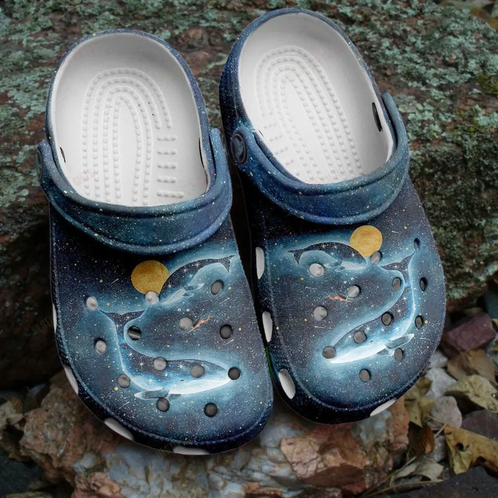 Whale Galaxy Art The Ocean By Night Crocs Classic Clogs