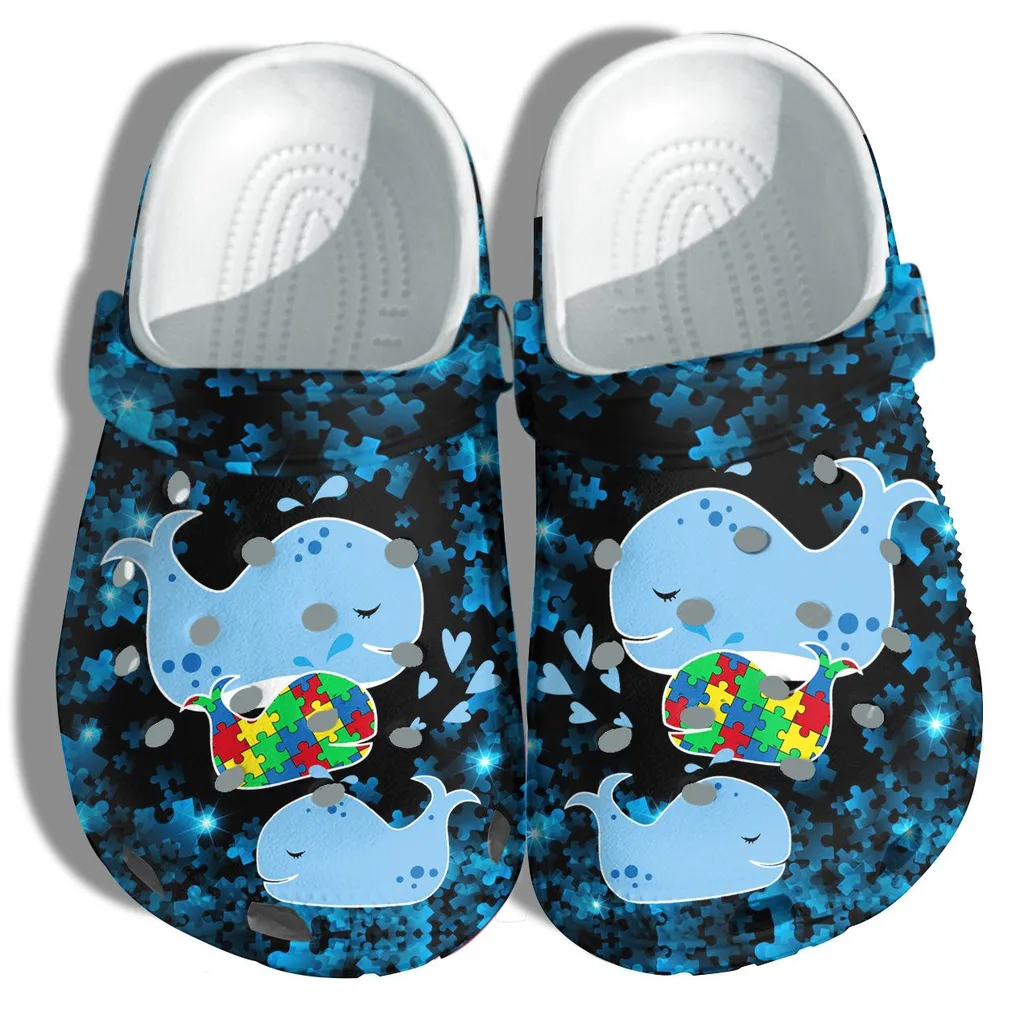 Whales Family Autism Awareness Crocs