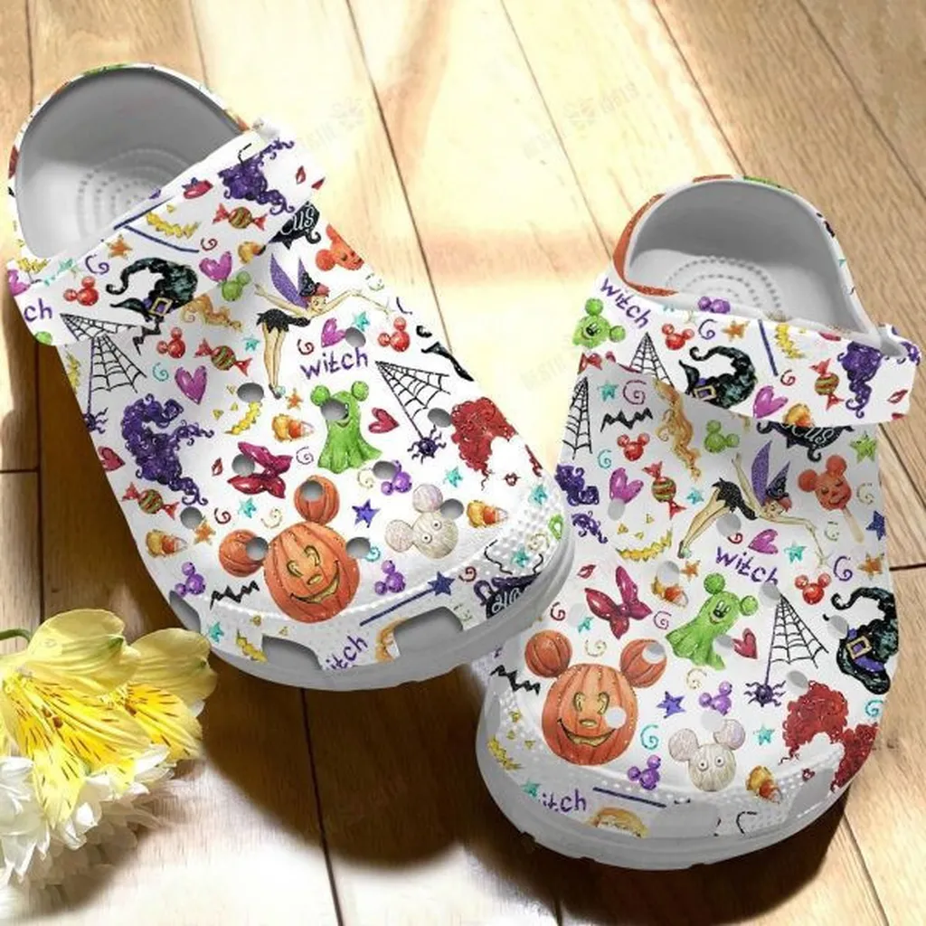 White Little Hocus Pocus Pattern Clogs