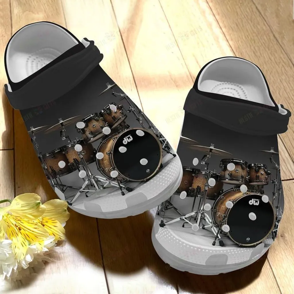 White Sole Drummer Crocs Classic Clogs