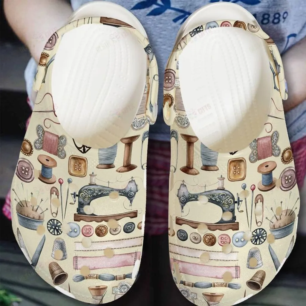 White Sole Sewing Lover Color Series Crocs Classic Clogs