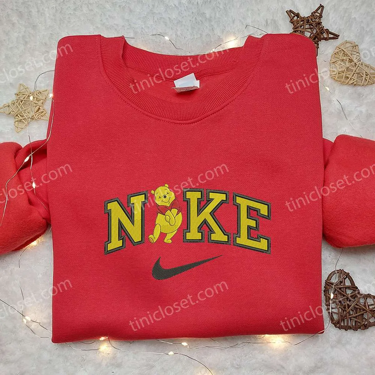 Winnie Pooh x Nike Embroidered Hoodie, Winnie The Pooh Embroidered Shirt, Nike Inspired Embroidered Shirt