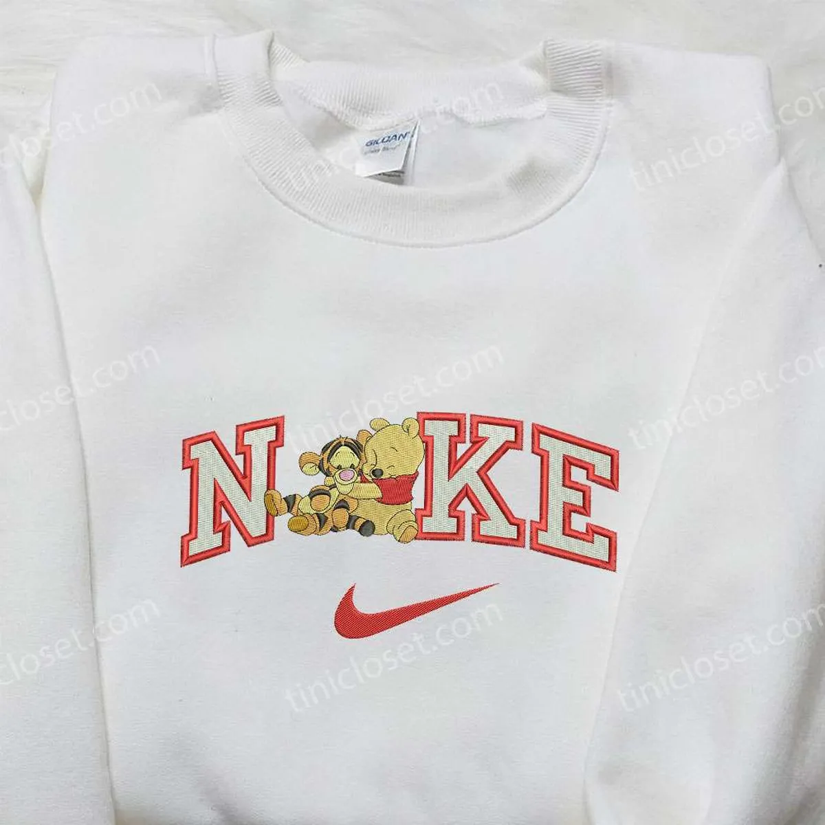 Winnie The Pooh and Tiger x Nike Embroidered Sweatshirt, Winnie The Pooh Disney Embroidered Sweatshirt, Nike Inspired Embroidered Shirt