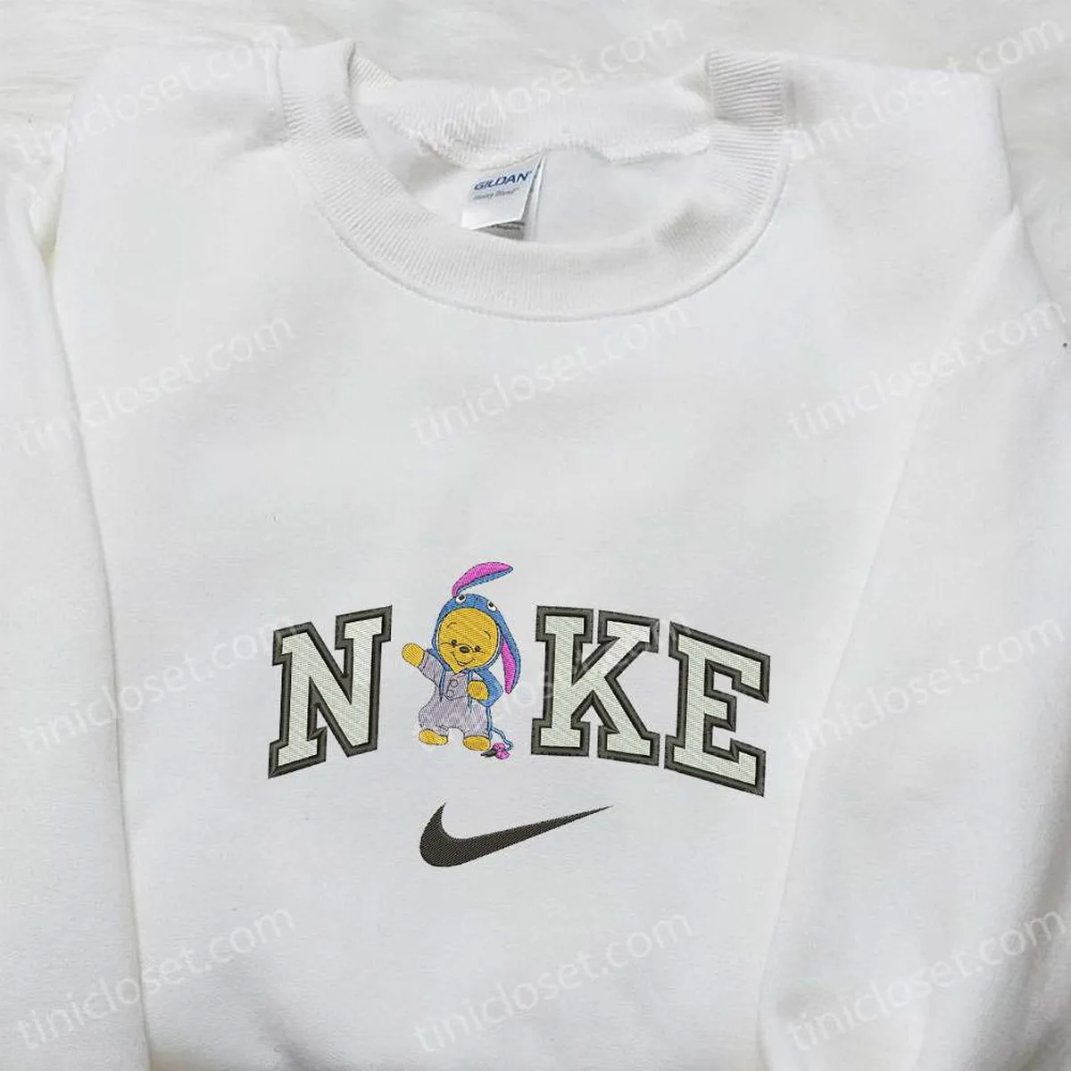 Winnie The Pooh x Nike Embroidered Shirt, Disney Characters Embroidered Hoodie, Nike Inspired Embroidered Sweatshirt