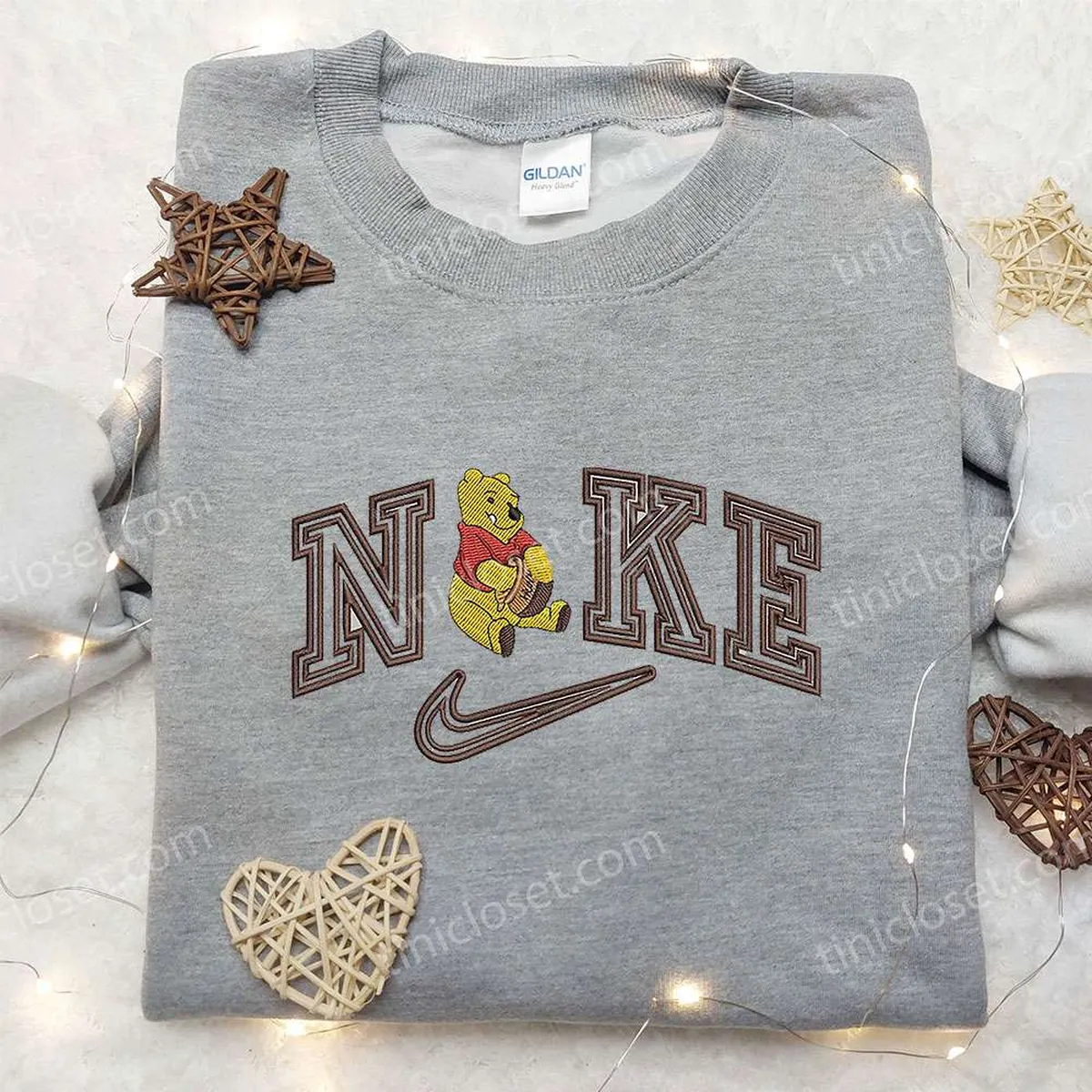 Winnie The Pooh x Nike Embroidered Sweatshirt, Winnie The Pooh Disney Embroidered Sweatshirt, Nike Inspired Embroidered Shirt