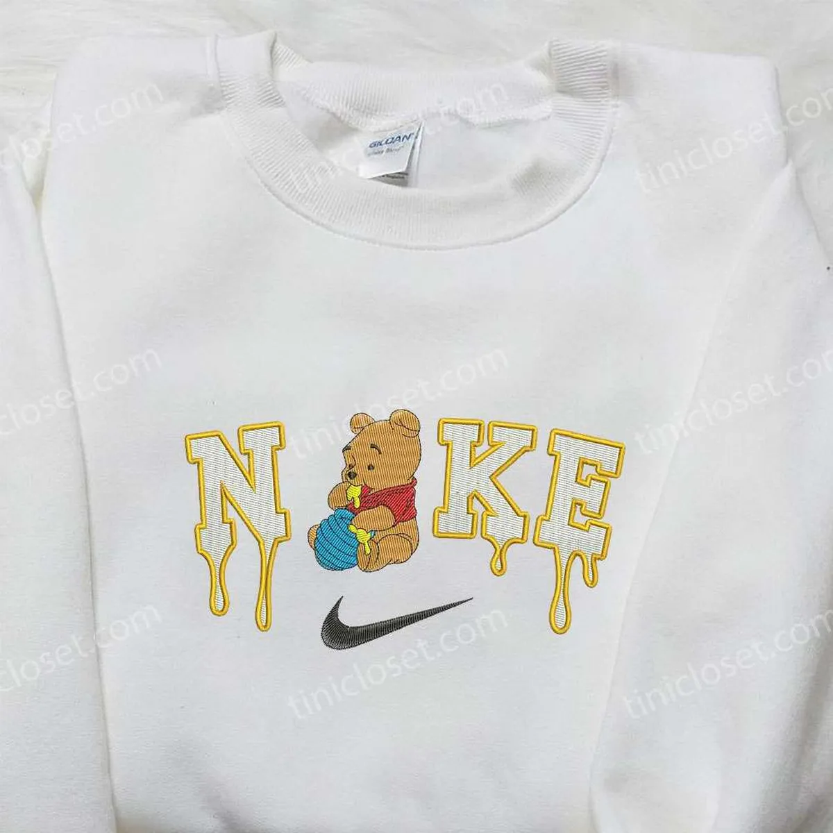 Winnie The Pooh x Nike Embroidered Sweatshirt, Winnie The Pooh Disney Embroidered Sweatshirt, Nike Inspired Embroidered Shirt